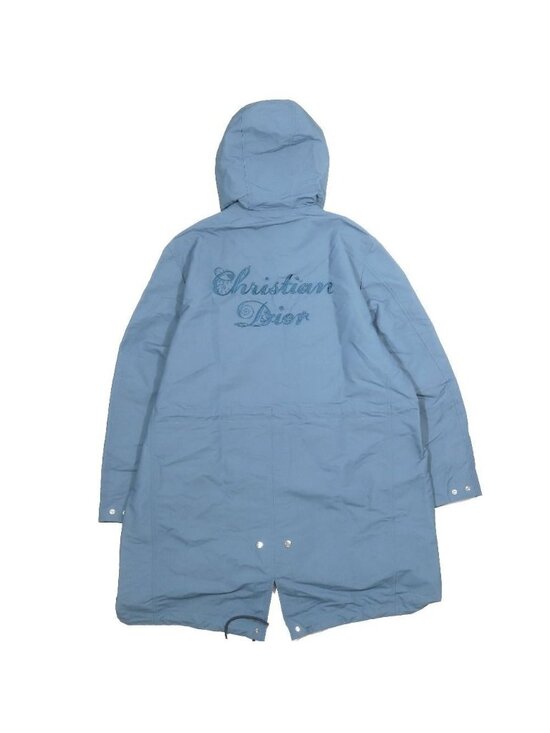 Dior Kenny Scharf Nylon Mod Coat Logo Embroidery Hoodie 48 Blue